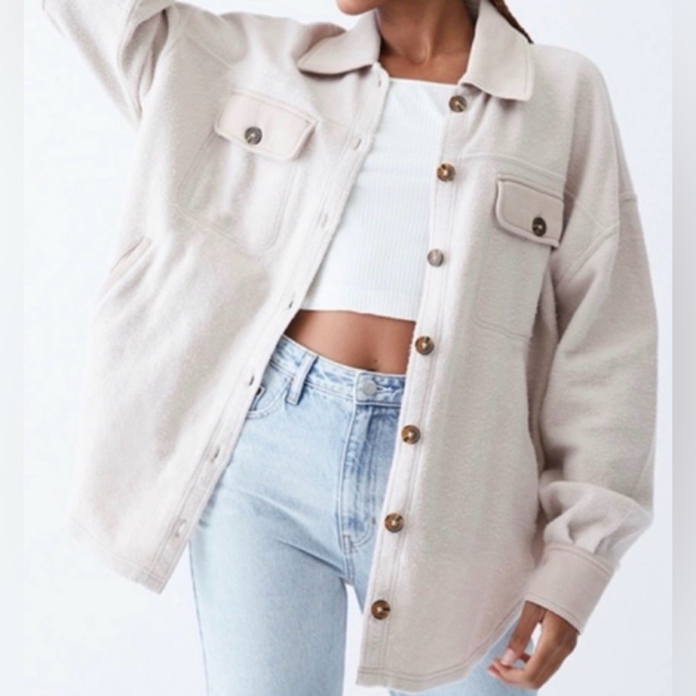 PacSun LA Hearts Tan/Beige Shacket; Never Worn
